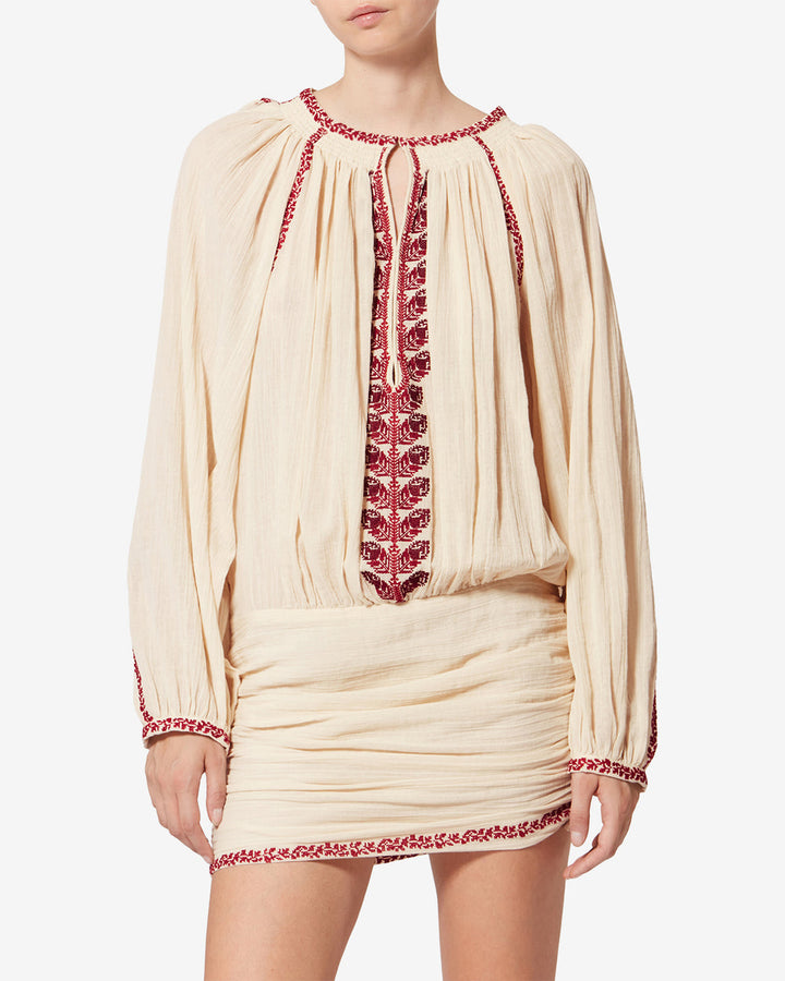 Ludy Dress | Beige/Red