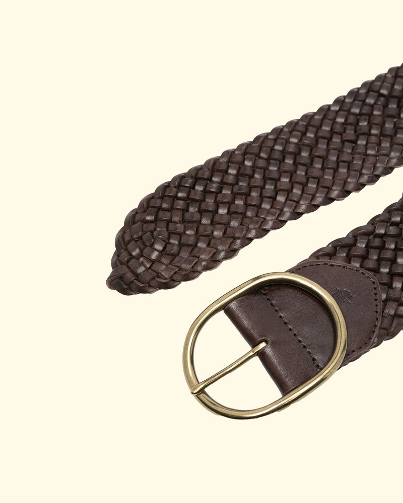 Brass Oval Buckle | Dark Brown