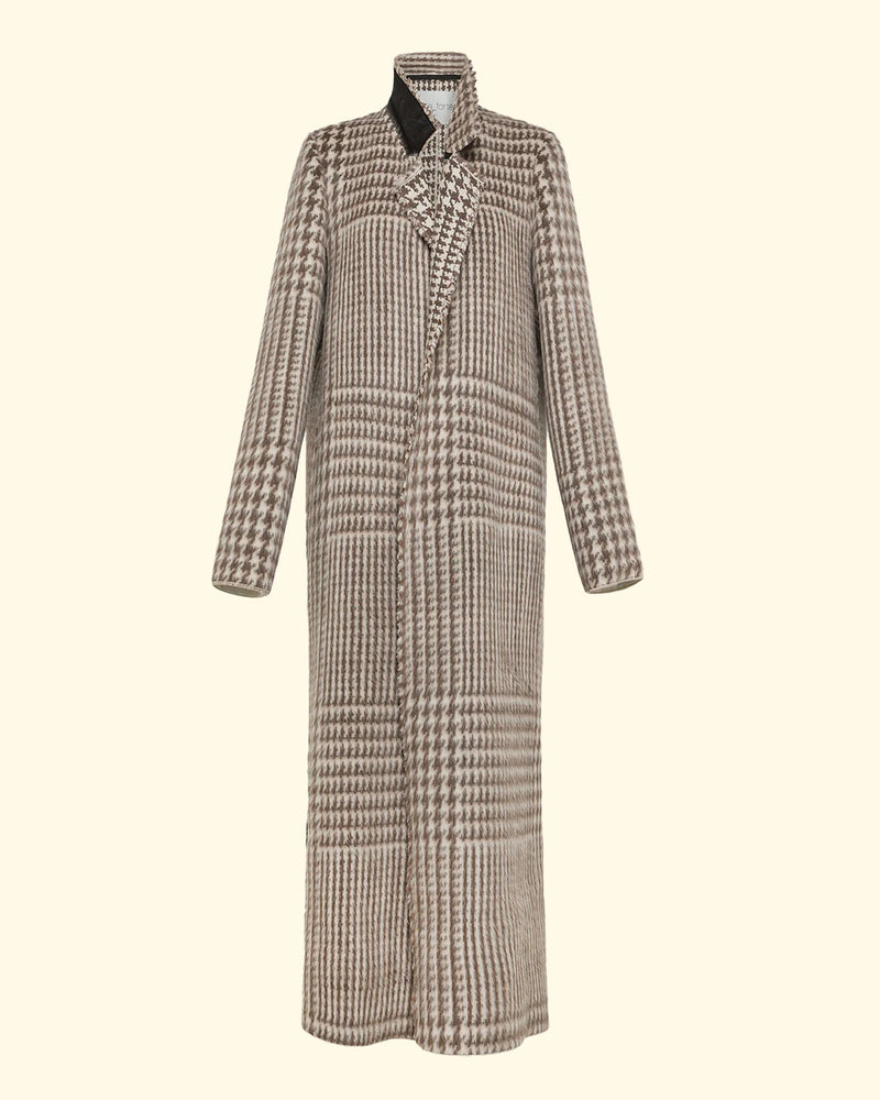 Alpaca Macro Check Coat | Naturale