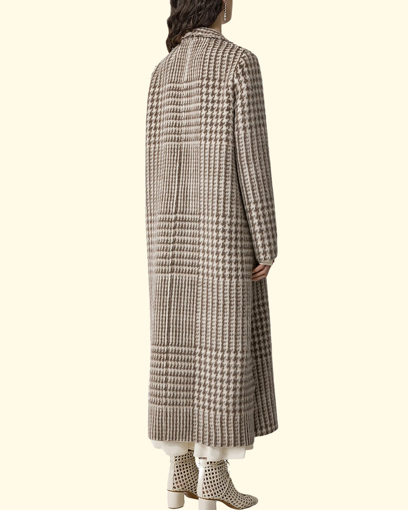 Alpaca Macro Check Coat | Naturale