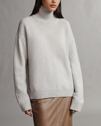 New Perfect Turtleneck | White Heather Grey