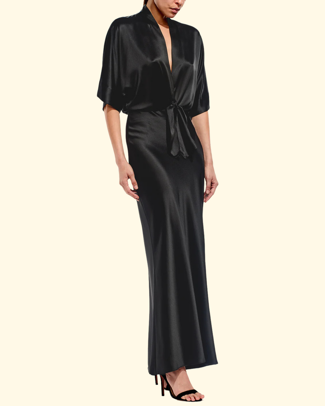 Dolman Tie Front Blouse | Black