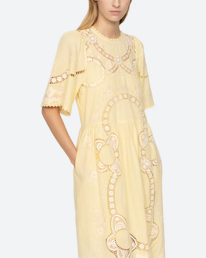 Vesna Short Sleeve Dress | Yellow