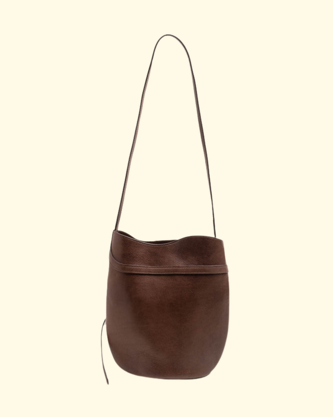 Belted Bucket Bag | Dark Brown Leather