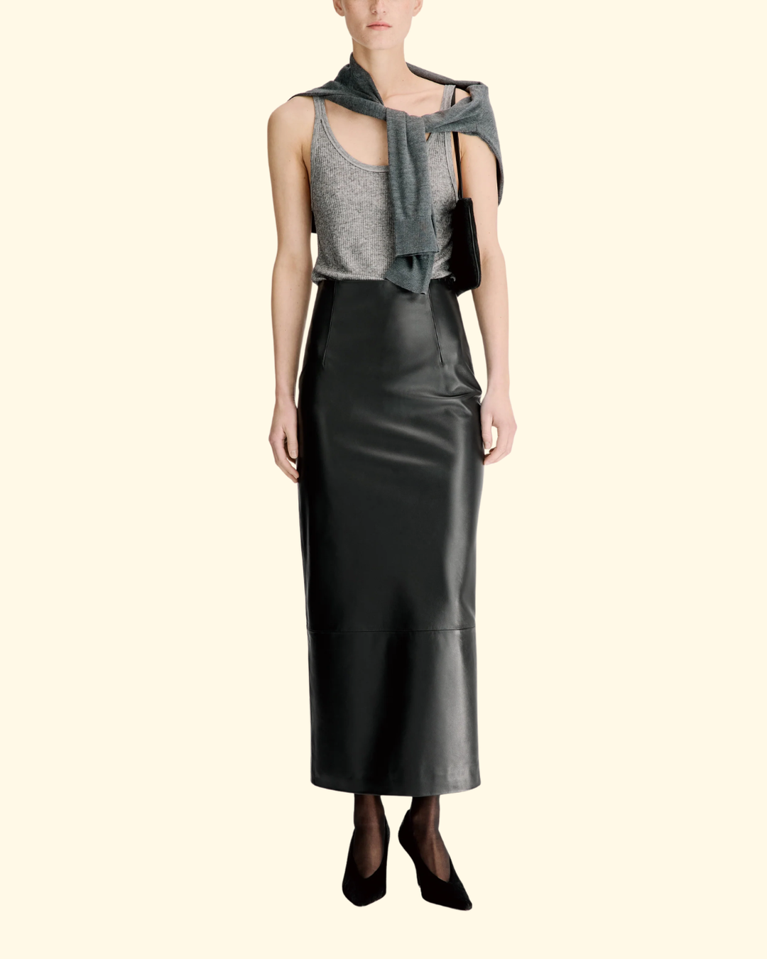 Inga High Waisted Maxi Skirt | Black