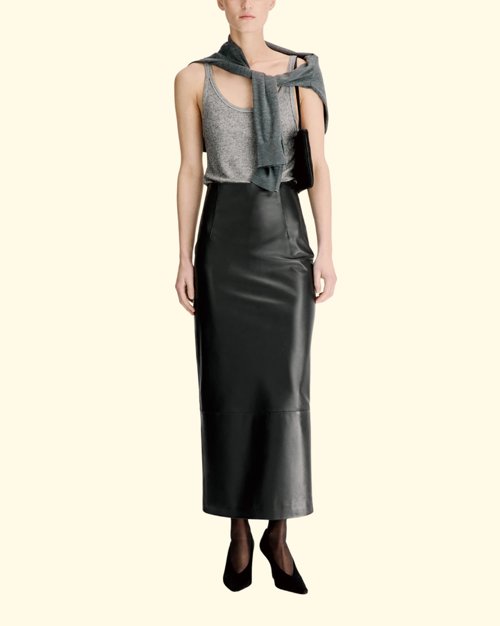Inga High Waisted Maxi Skirt | Black