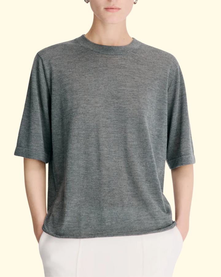 Nala LDS Short Sleeve Top | Anthracite Melange