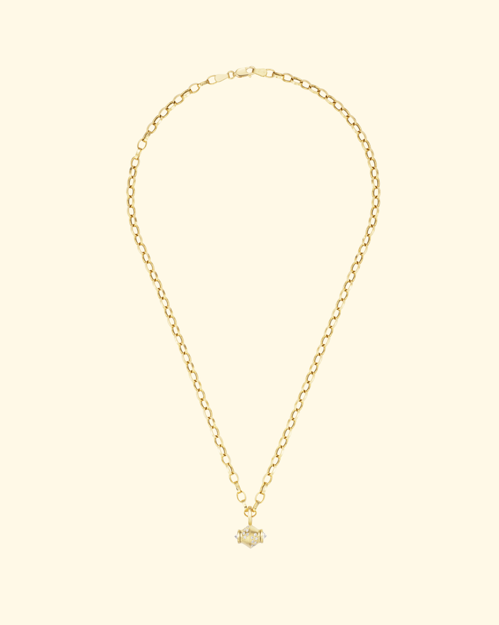 Scroll Pendant With Chain | 18k Yellow Gold