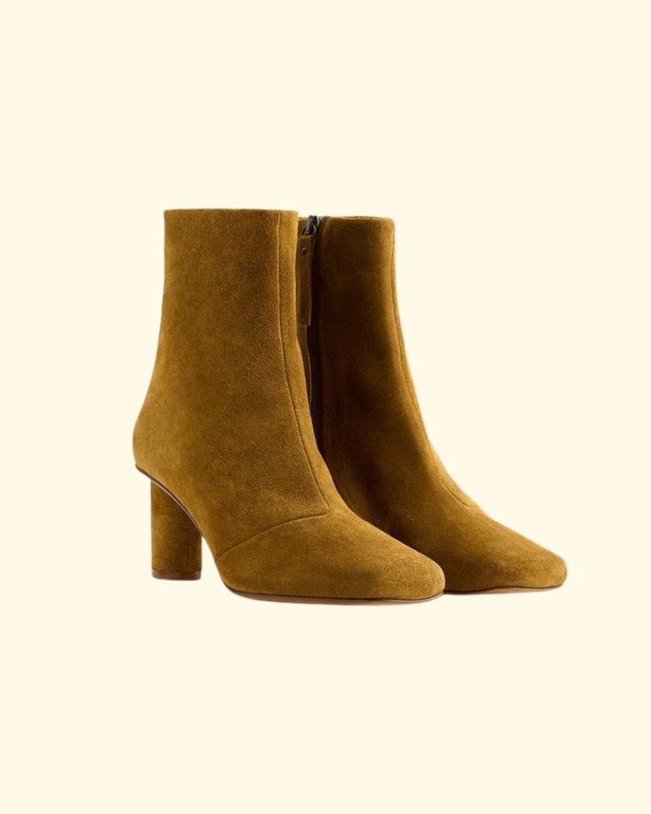 Square toe round heel suede Ankle Boots | Vintage