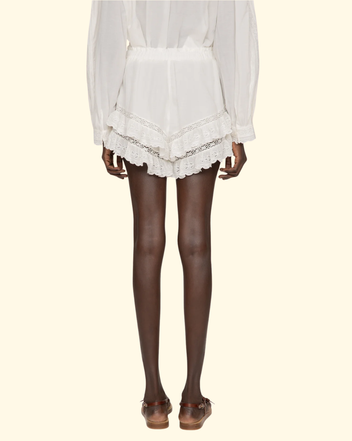 Eliza Solid Shorts | White