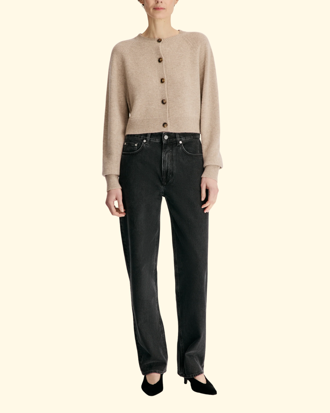 Heike Cropped Cardigan | Coast Beige