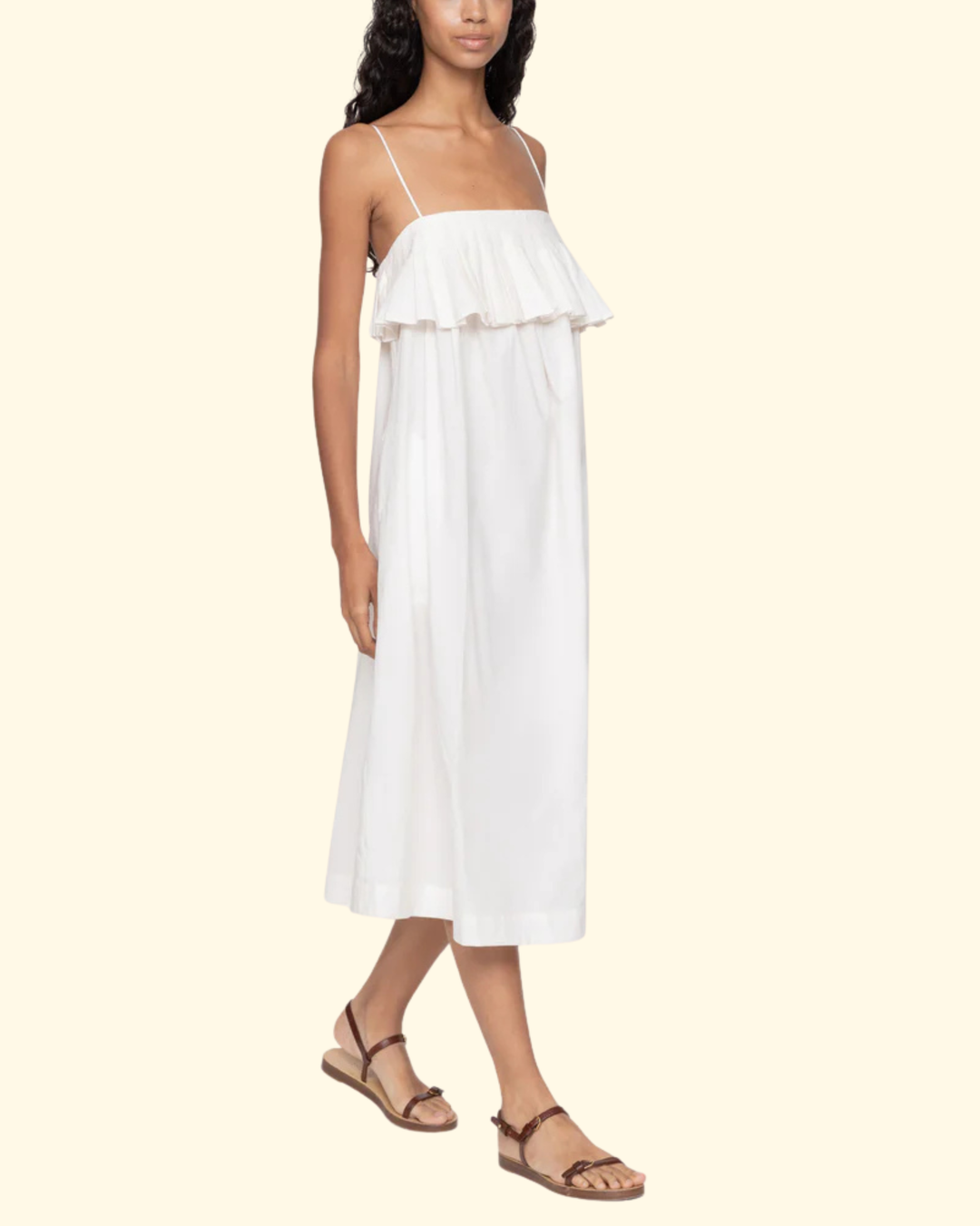 Lois Twill Tank Dress | Cream