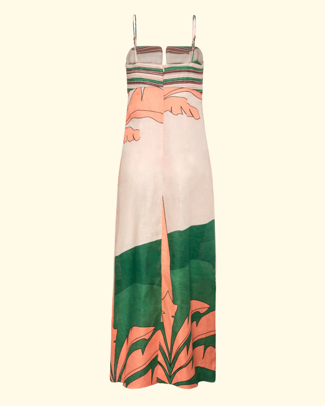 Antigua Linen Midi Dress | Peach Palms