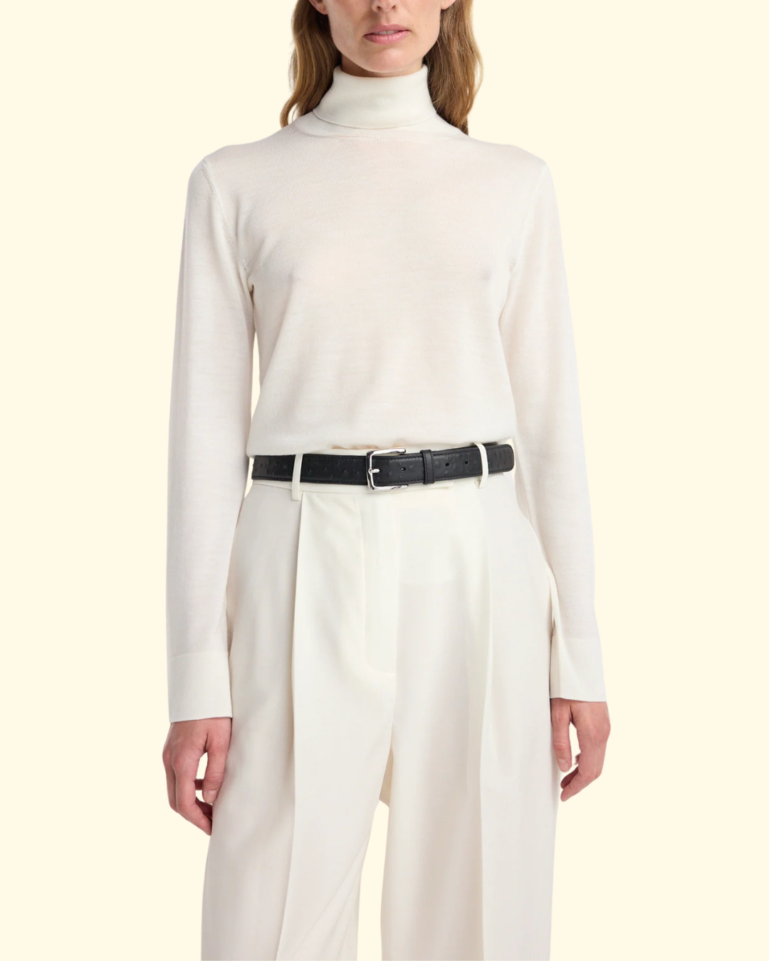 Fine-Knit Wool Cashmere Turtleneck | Mid Grey Melange