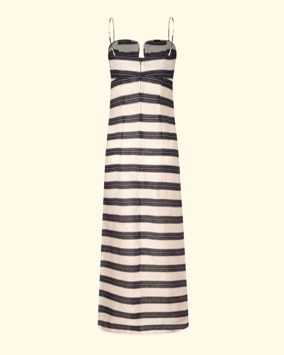 Antonia Linen Midi Dress | Navy Stripes