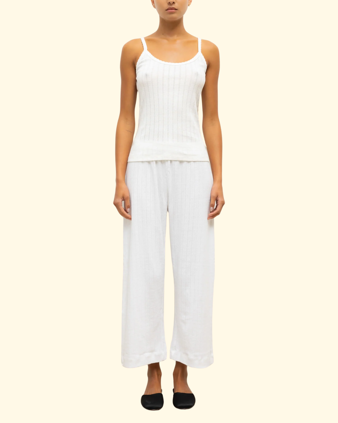 Pointelle Classic Tank Top | White