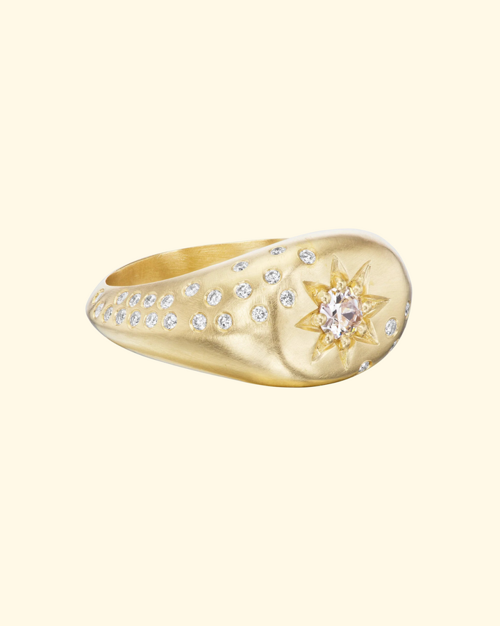 Victorian Star Signet Ring With Diamonds - ONLINE ONLY | PREORDER