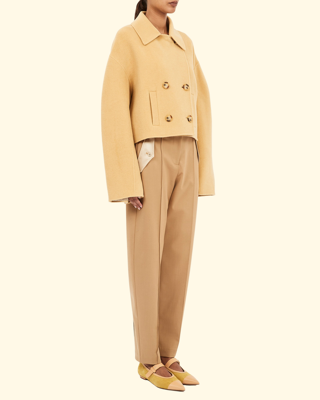 Marta Double Faced Wool Cropped Coat | Lotus