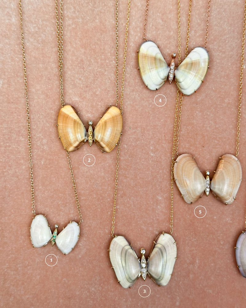 Shell Butterfly Necklace | 14k Gold