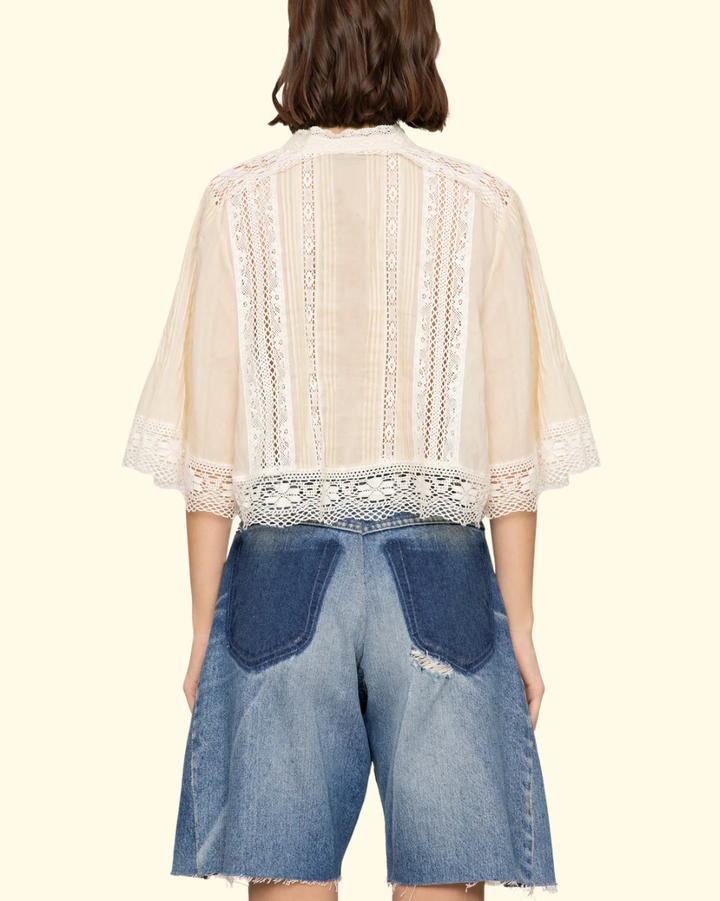 Pippa Solid S/Slv Top | Cream