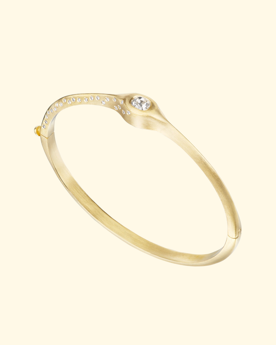Cushion Old Mine Cut Bangle | 18k Yellow Gold