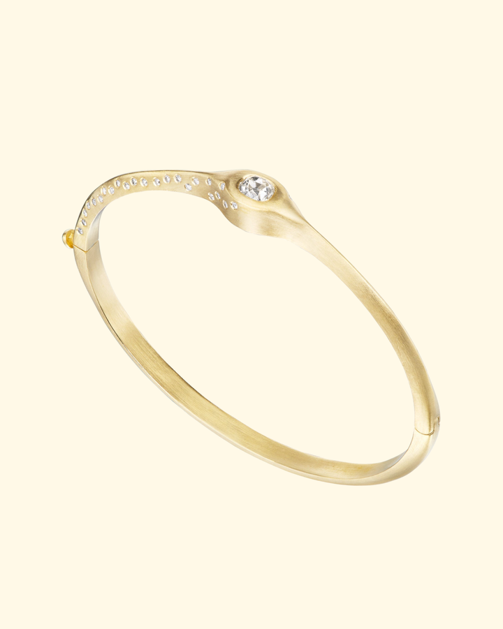 Cushion Old Mine Cut Bangle | 18k Yellow Gold