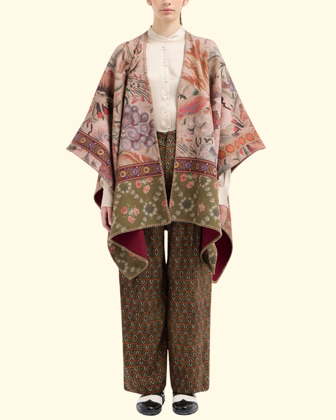 Pancake Poncho Cape Wool | Multi Color
