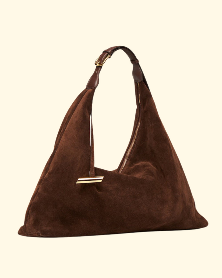 Pillow Hobo | Dark Brown Suede