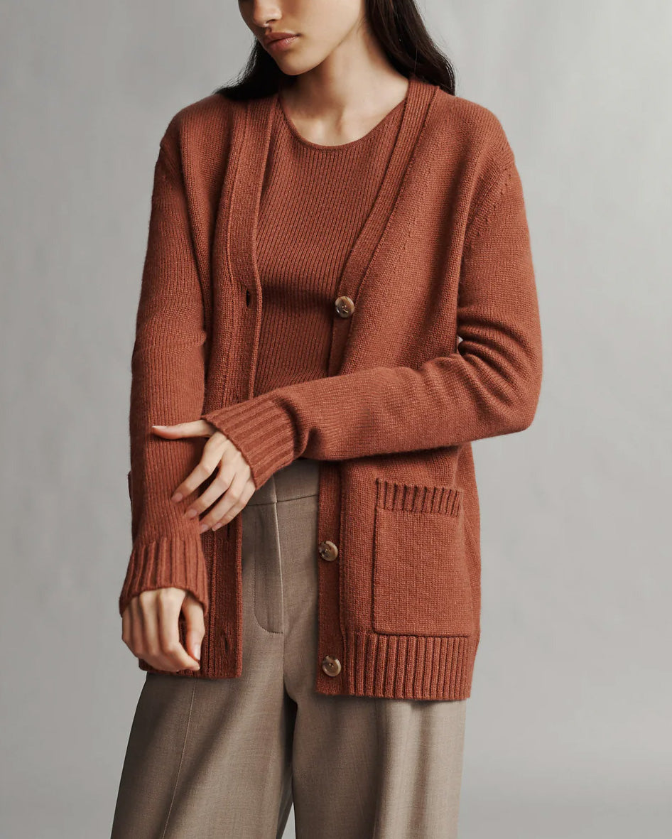 Phoebe Cardigan | Warm Brick