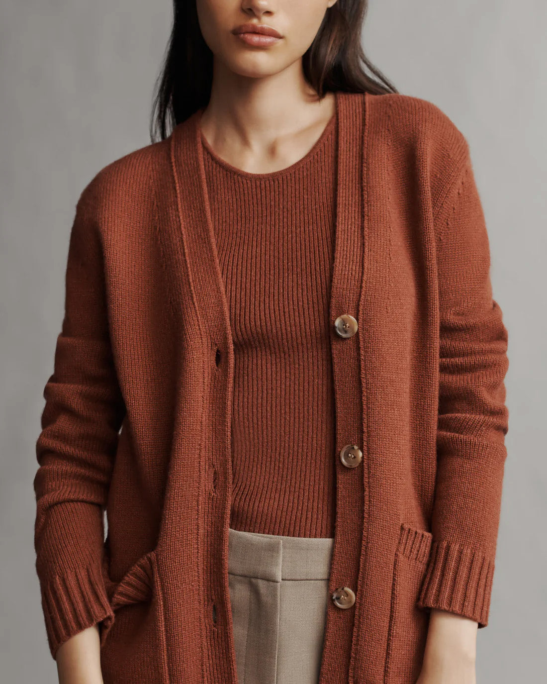 Phoebe Cardigan | Warm Brick