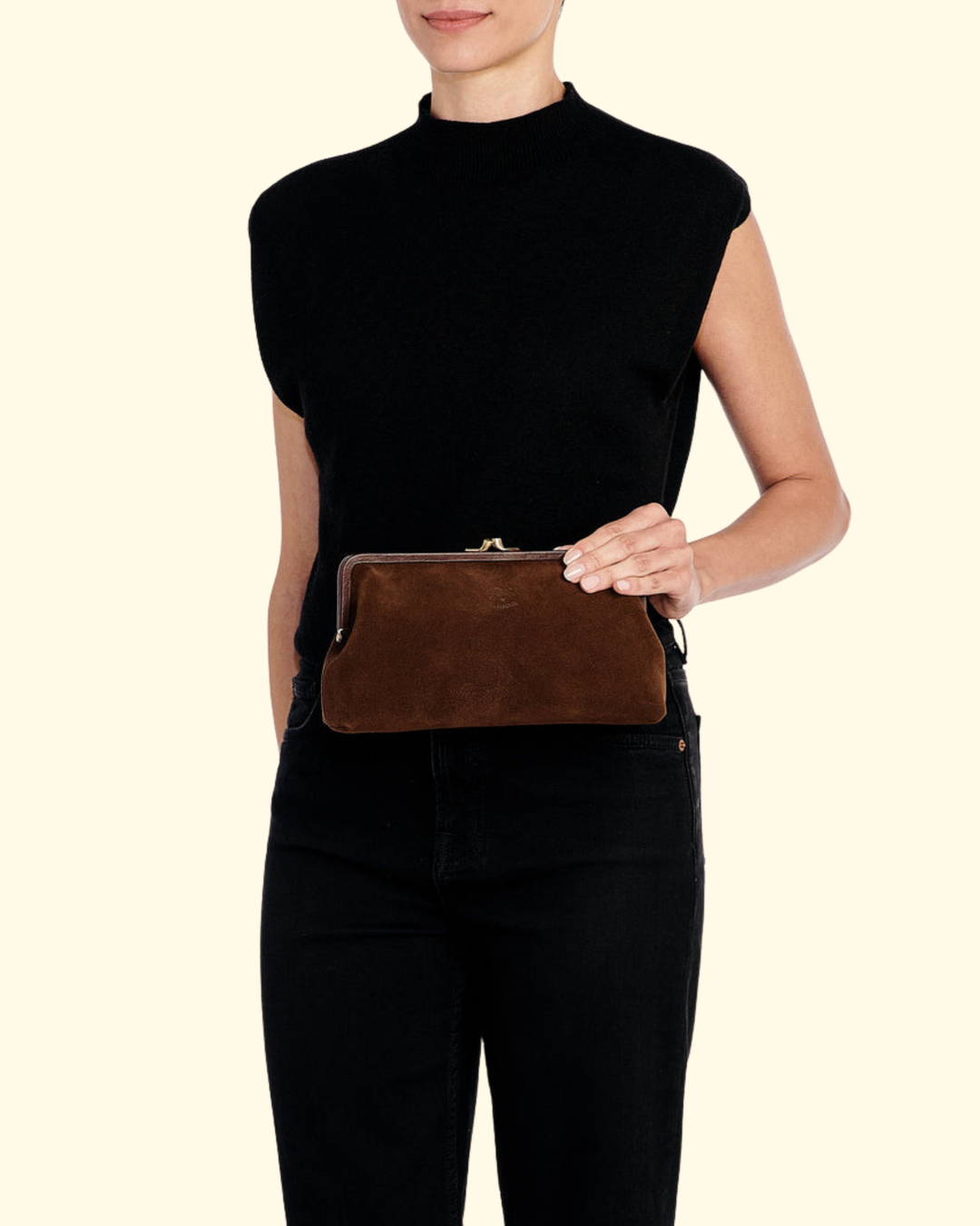 Suede Classic Clutch | Caffe