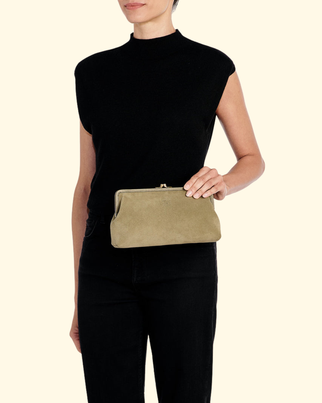 Suede Classic Clutch | Bamboo