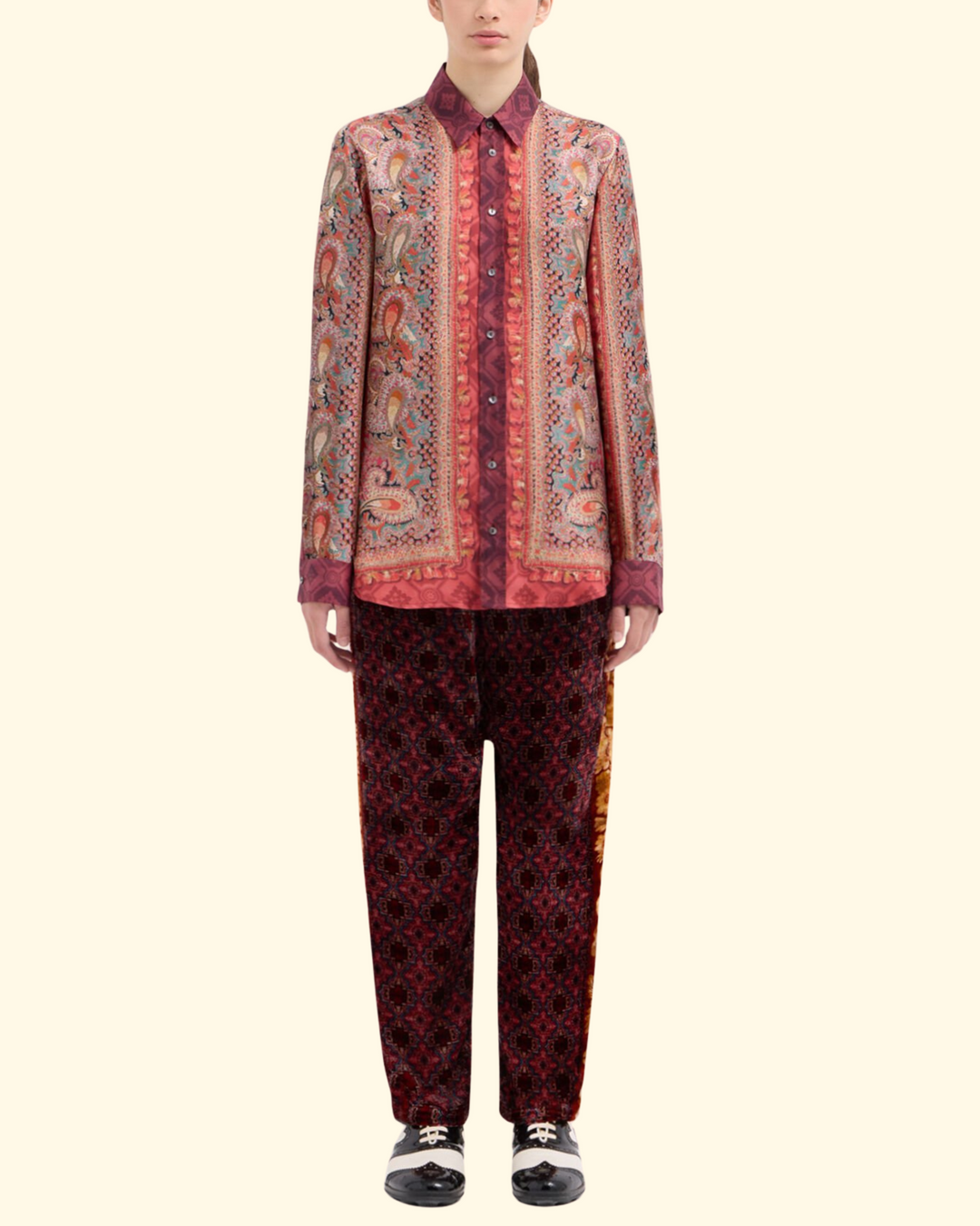 Aloe Long Sleeve Shirt  | Red Multi Color
