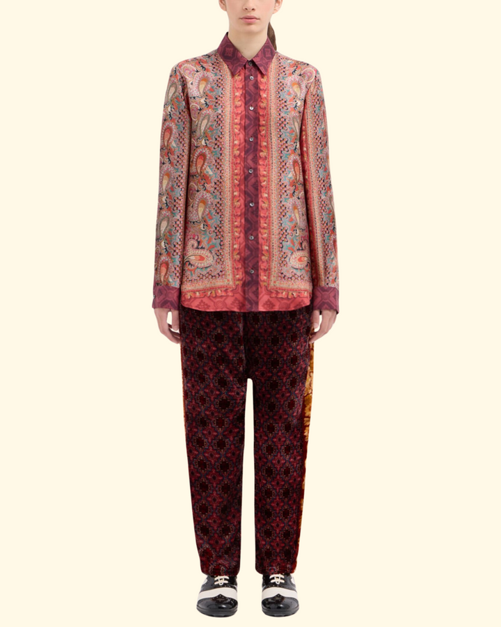 Aloe Long Sleeve Shirt  | Red Multi Color