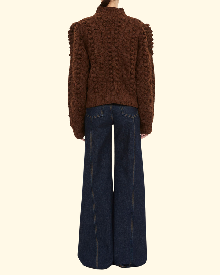 Albia Alpaca Knit Pullover | Mahogany