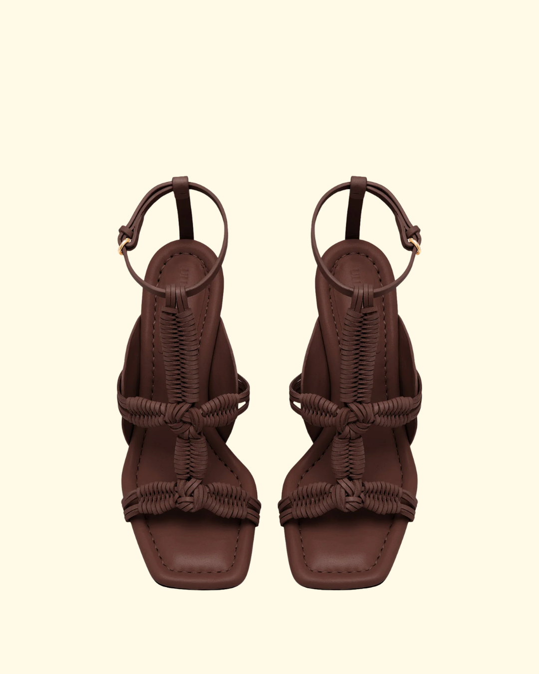 Aiko Macrame High Heel | Chestnut