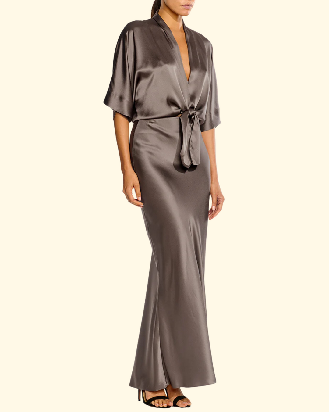 Bias Maxi Skirt | Steel