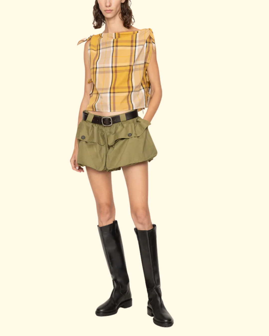 Andrea Workwear Bubble Shorts | Army