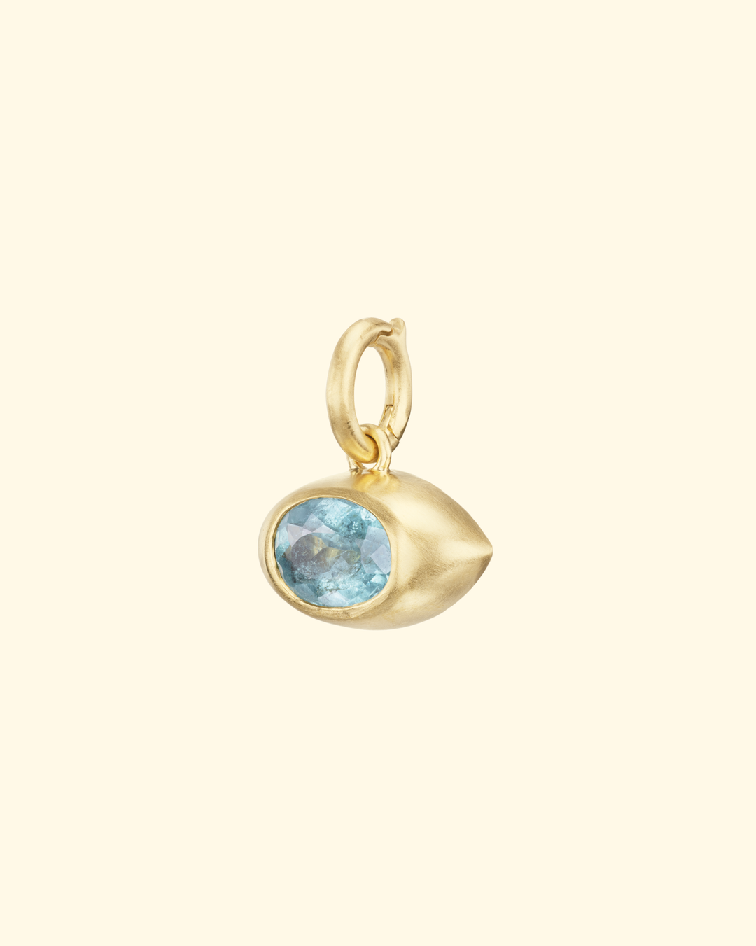 Blue Tourmaline Eye Pendant With Chain | 18k Yellow Gold