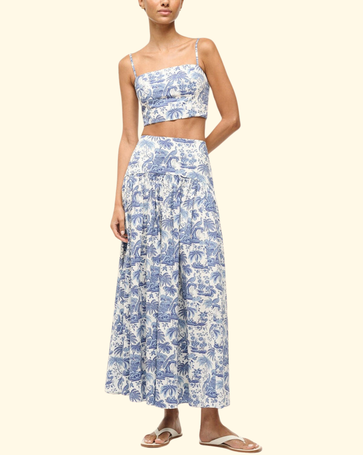 Procida Skirt | Blue Toile