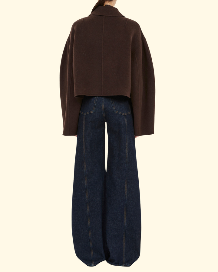 Marta Double Faced Wool Cropped Coat | Sable