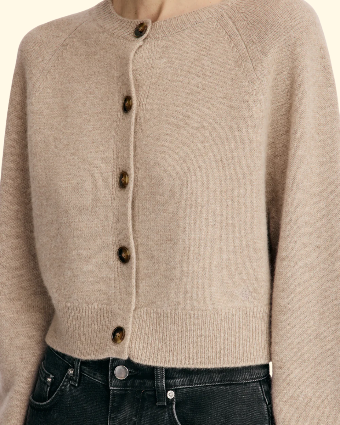 Heike Cropped Cardigan | Coast Beige