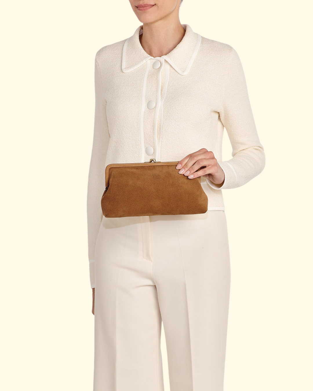 Suede Classic Clutch | Gianduia