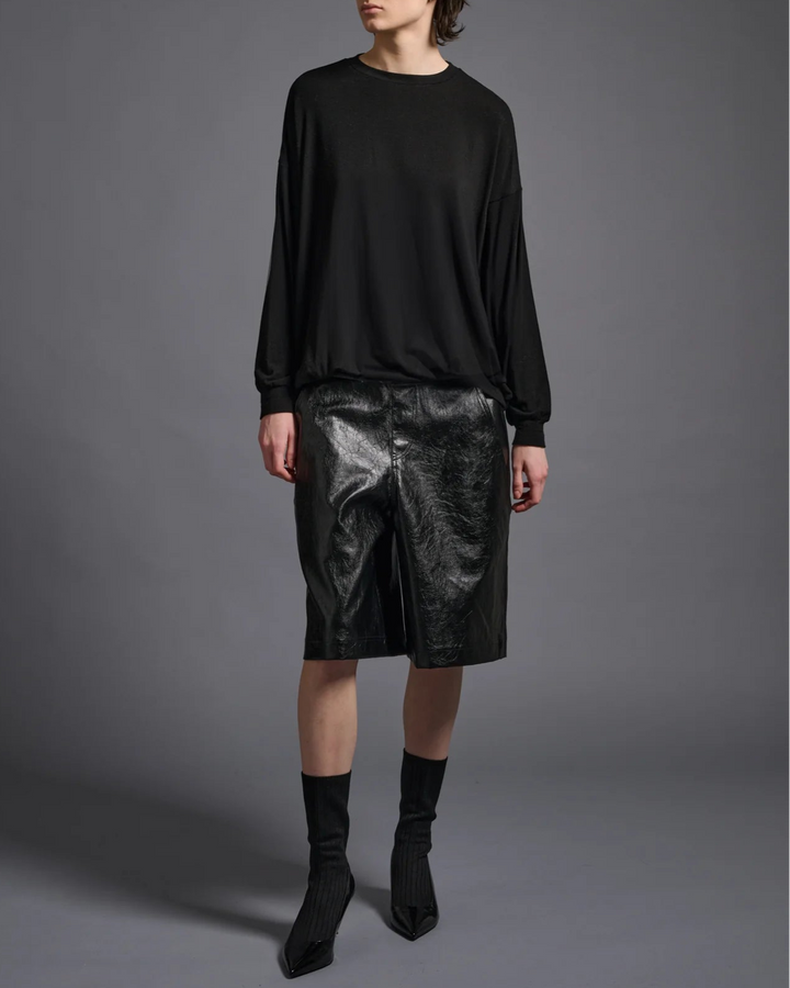 Macy Crew Neck Top | Black