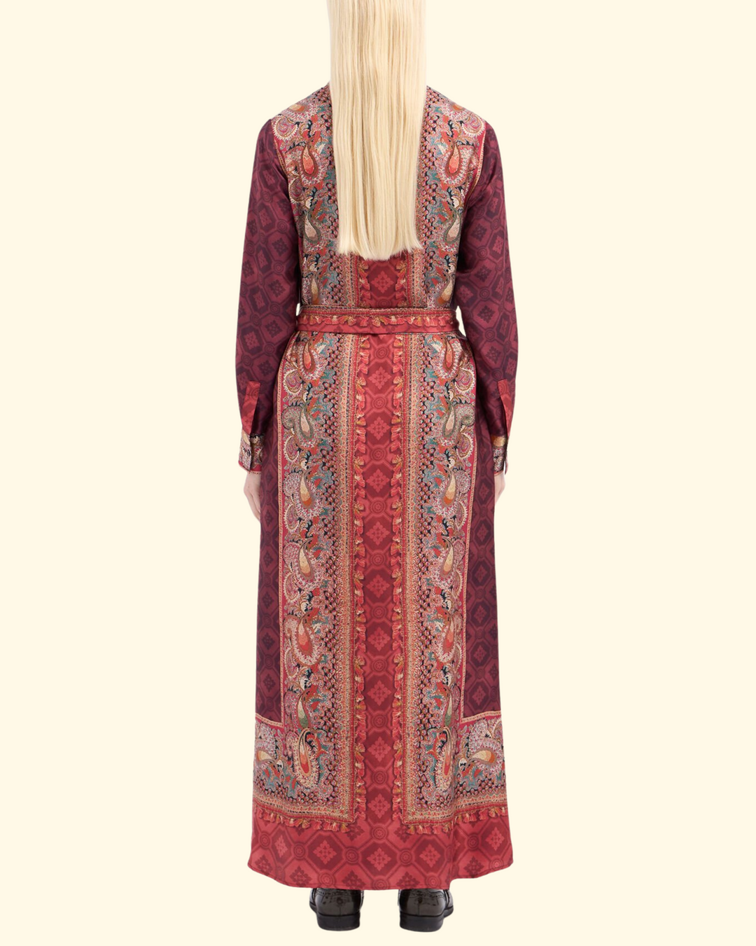 Aloe Shirt Dress Silk | Red Multi Color