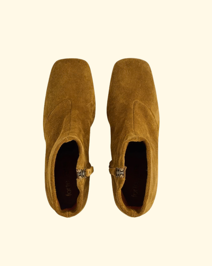 Square toe round heel suede Ankle Boots | Vintage