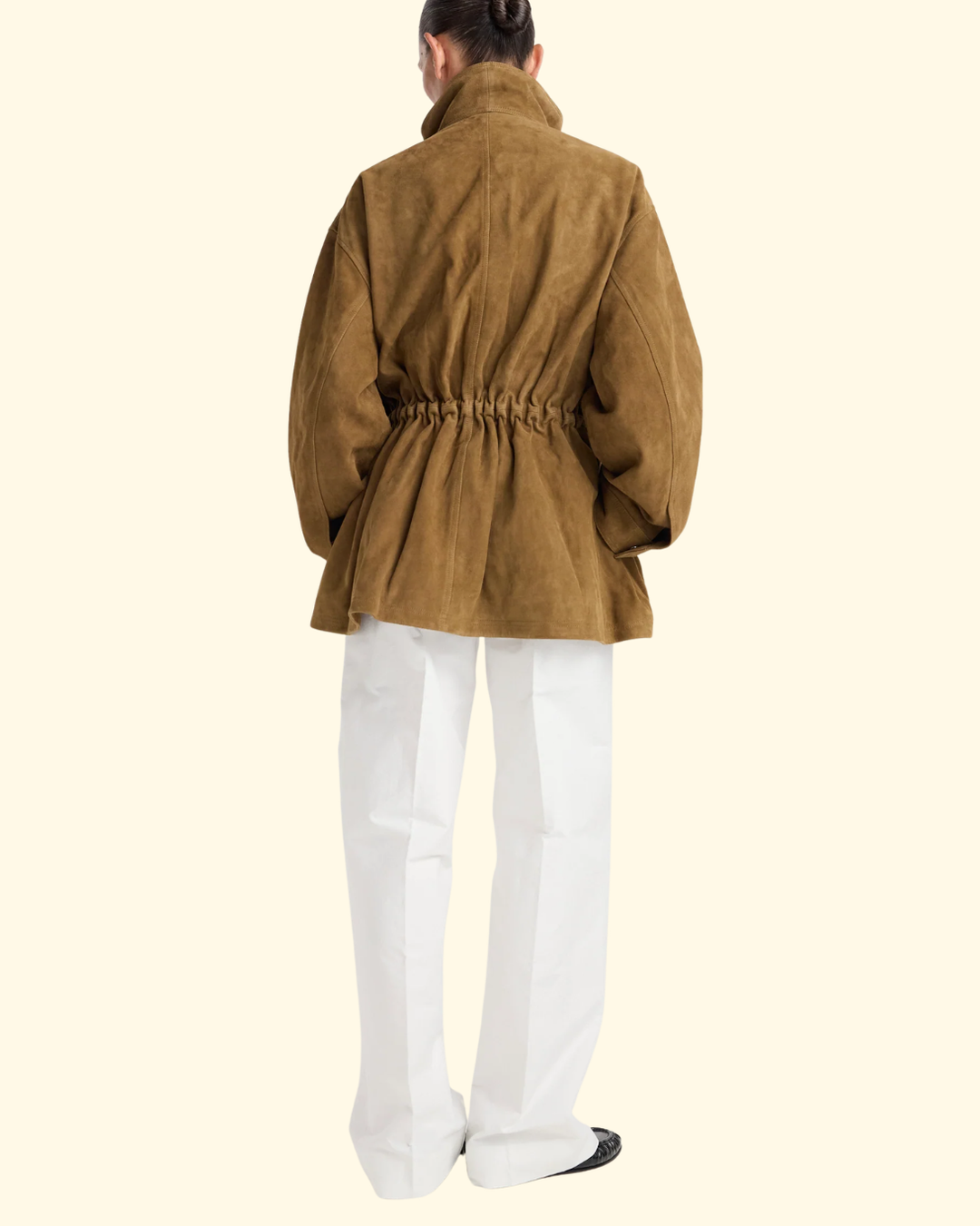 Sculptural Suede Jacket | Sage