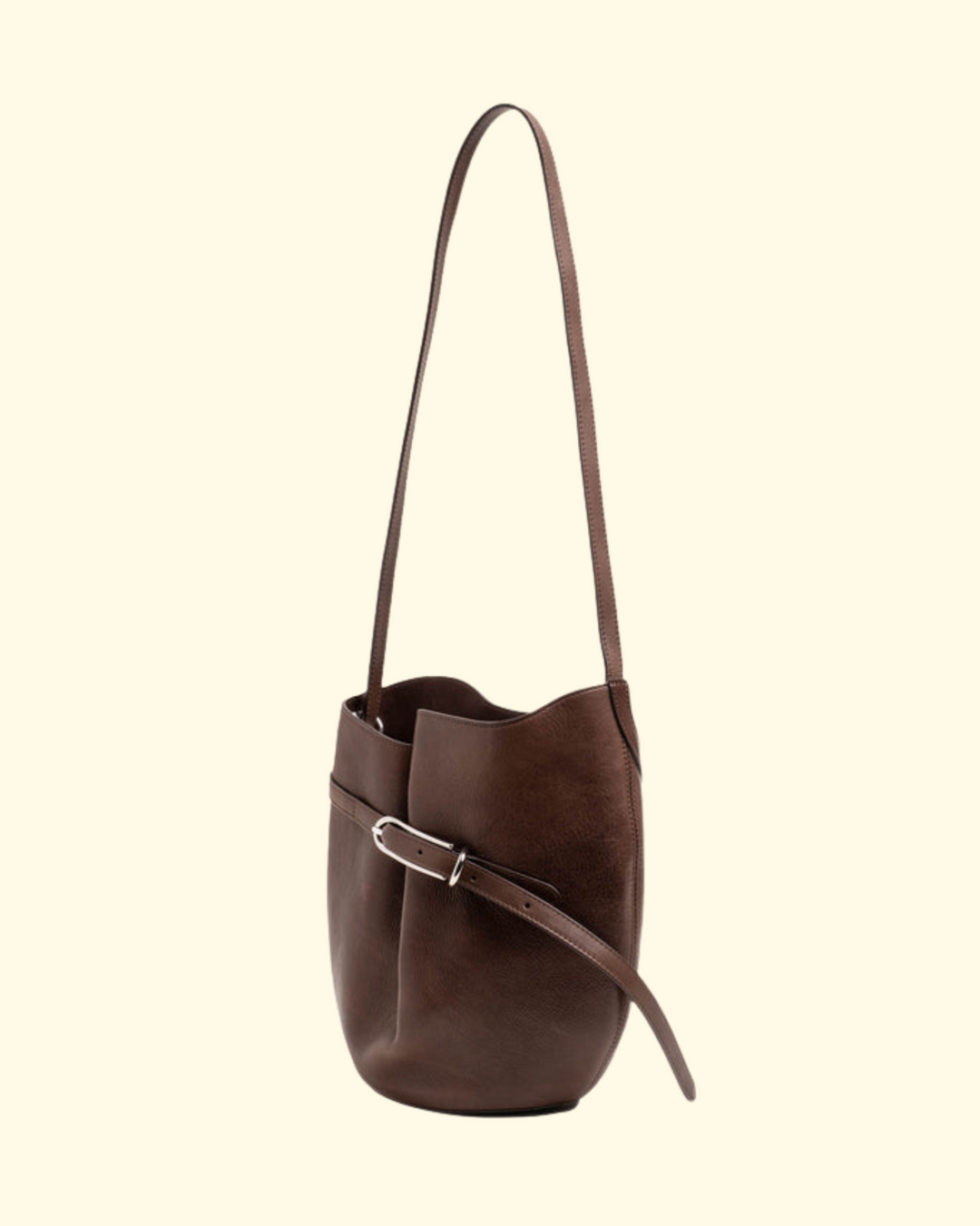 Belted Bucket Bag | Dark Brown Leather