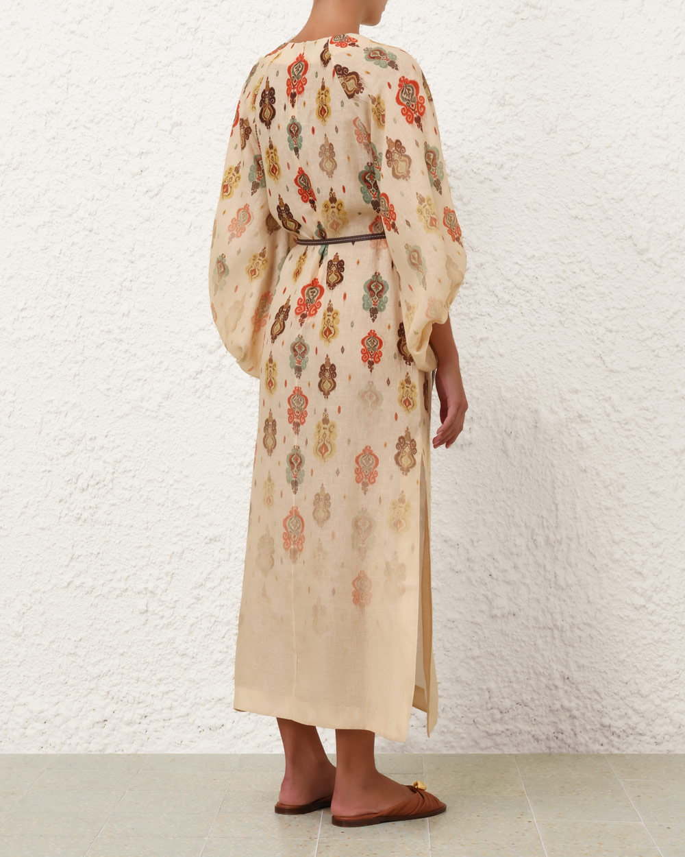 Wylie Midi Dress | Tan Ikat