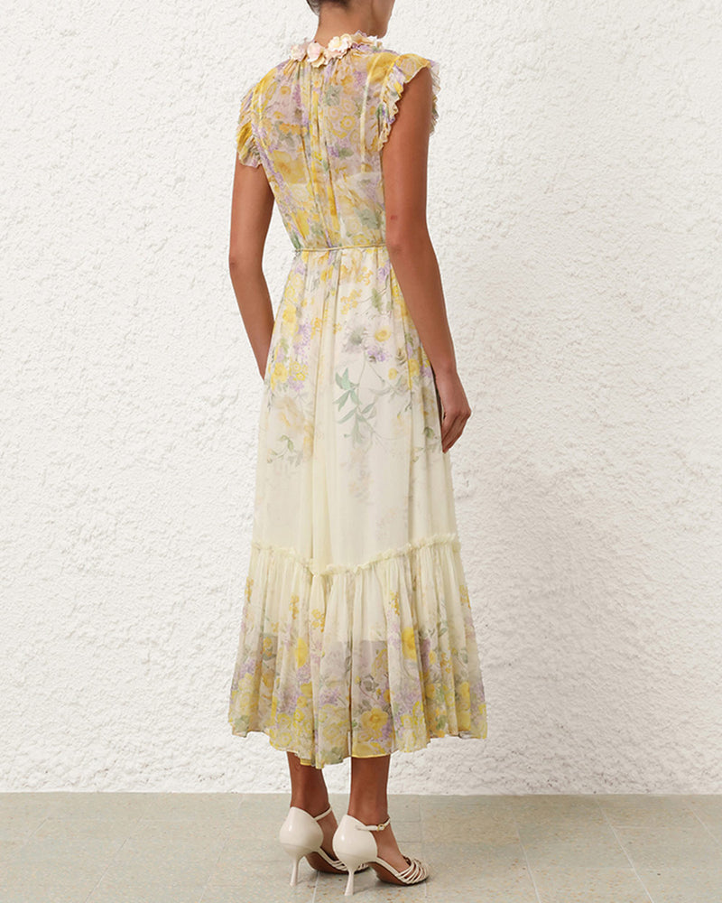 Harmony Flutter Dress | Citrus Garden Print